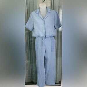 Gauze Cropped Shirt And Matching Pants